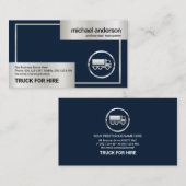 Silver Truck Box Border Lijst Logistics Driver Visitekaartje (Voorkant / Achterkant)