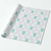 Silver & Turquoise Chic & Modern Leaf Design Cadeaupapier (Uitgerold)