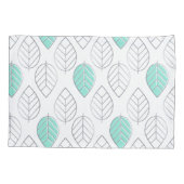 Silver & Turquoise Chic & Modern Leaf Design Kussensloop (Achterkant)