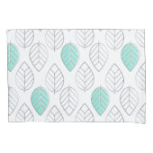 Silver & Turquoise Chic & Modern Leaf Design Kussensloop (Voorkant)