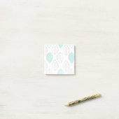 Silver & Turquoise Chic & Modern Leaf Design Post-it® Notes (Op bureau)