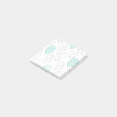 Silver & Turquoise Chic & Modern Leaf Design Post-it® Notes (Schuin)