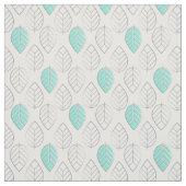 Silver & Turquoise Chic & Modern Leaf Design Stof (Swatch)