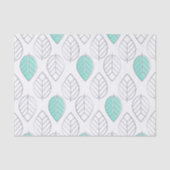 Silver & Turquoise Chic & Modern Leaf Design Tissuepapier (Voorkant)