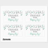 Silver Turquoise Confetti Bedankt voor Popping By Rechthoekige Sticker (Vel)
