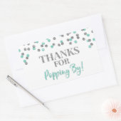 Silver Turquoise Confetti Bedankt voor Popping By Rechthoekige Sticker (Envelop)