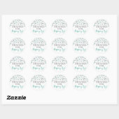 Silver Turquoise Confetti Bedankt voor Popping By Ronde Sticker (Vel)