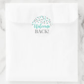 Silver Turquoise Confetti Welcome Back Sticker (Tas)