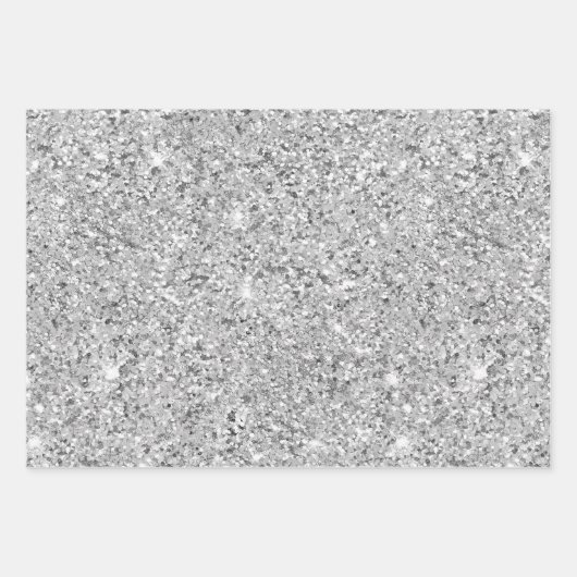 Silver Turquoise Glitter Stripes Inpakpapier Vel (Voorkant 3)