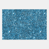 Silver Turquoise Glitter Stripes Inpakpapier Vel (Voorkant 2)