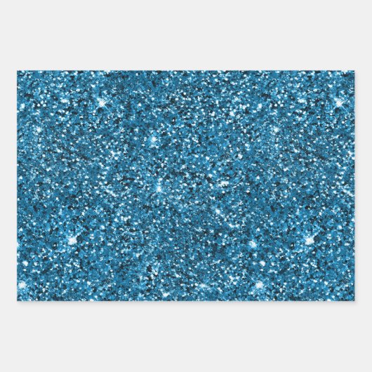 Silver Turquoise Glitter Stripes Inpakpapier Vel (Voorkant 2)