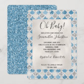 Silver Turquoise Pearl Glitter Mermaid Kaart (Voorkant / Achterkant)