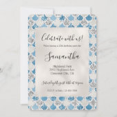 Silver Turquoise Pearl Glitter Mermaid Kaart (Voorkant)