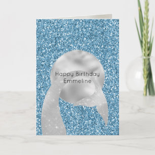 Silver Turquoise Pearl Glitter Mermaid   Kaart