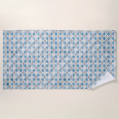 Silver Turquoise Pearl Glitter Mermaid Strandlaken (Voorkant)