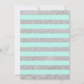 Silver Turquoise Quinceanera Uitnodiging (Achterkant)
