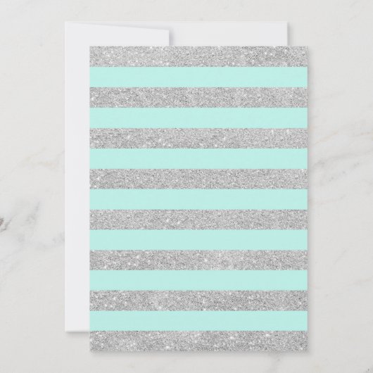 Silver Turquoise Quinceanera Uitnodiging (Achterkant)