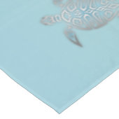 Silver Turquoise Zee Turtles Coastal Pattern Tafelkleed (Gekanteld)