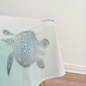 Silver Turquoise Zee Turtles Coastal Pattern Tafelkleed (Voorbeeld)
