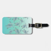 Silver Turquoise Zee Turtles Pattern Bagagelabel (Voorkant horizontaal)