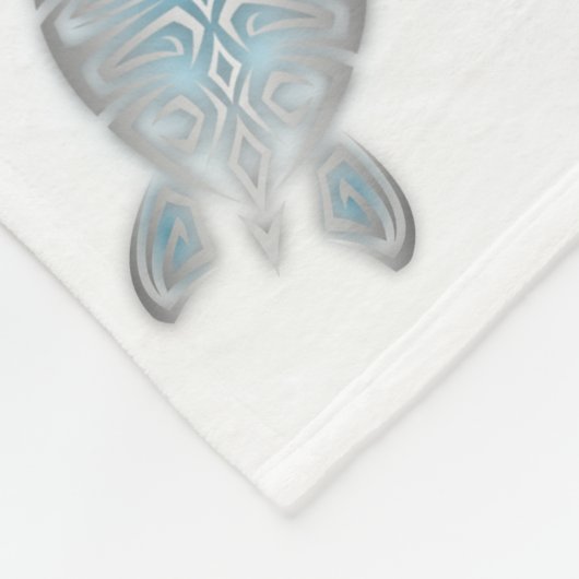 Silver Turquoise Zee Turtles Pattern Coastal Fleece Deken (Hoek)