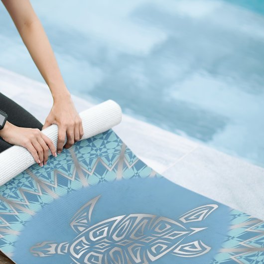 "Silver Turtle Radiance" | Monogram Beach Yogamat