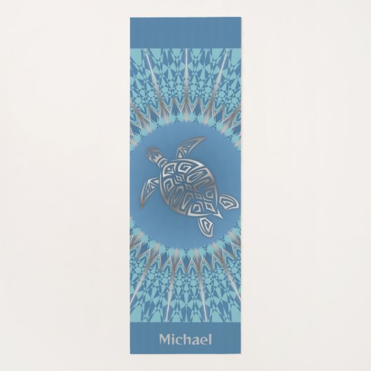 "Silver Turtle Radiance" | Monogram Beach Yogamat (Achterkant)
