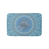 "Silver Turtle Radiance" | Tropisch Mandala Badmat (Voorkant)