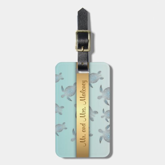 Silver Turtles Beach Style Bagagelabel (Voorkant verticaal)