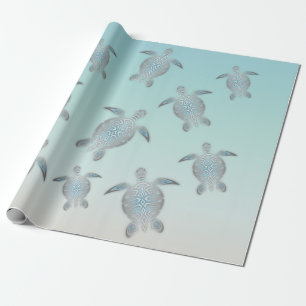 Silver Turtles Beach Style Cadeaupapier