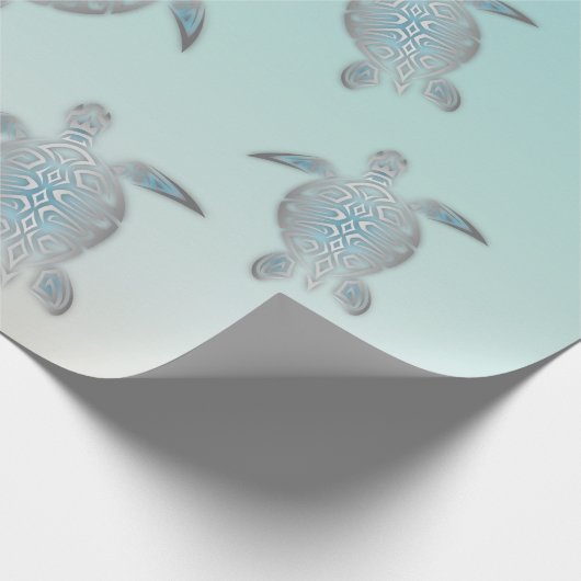 Silver Turtles Beach Style Cadeaupapier (Hoek)