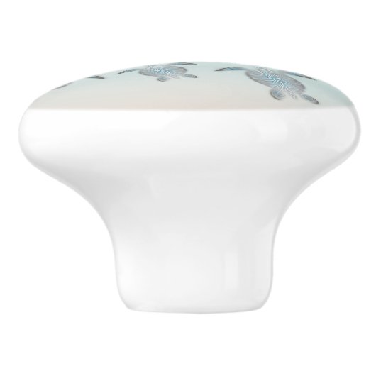 Silver Turtles Beach Style Keramische Knop (Zijkant)