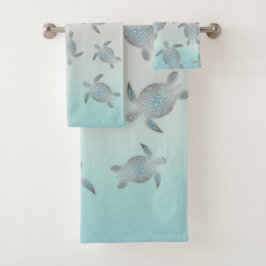 Silver Turtles Beach Style Maritime Coasta Bad Handdoek