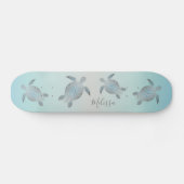 Silver Turtles Beach Style Monogram Coasta Persoonlijk Skateboard (Horizontaal)