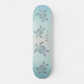 Silver Turtles Beach Style Monogram Coasta Persoonlijk Skateboard (Voorkant)