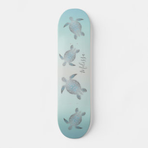 Silver Turtles Beach Style Monogram Coasta Persoonlijk Skateboard
