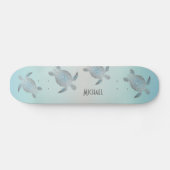 Silver Turtles Beach Style Monogram Coasta Persoonlijk Skateboard (Horizontaal)