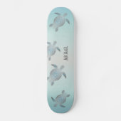 Silver Turtles Beach Style Monogram Coasta Persoonlijk Skateboard (Voorkant)