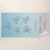 Silver Turtles Beach Style Strandlaken (Voorkant)