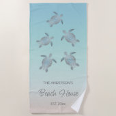 Silver Turtles Beach Style Strandlaken (Voorkant)