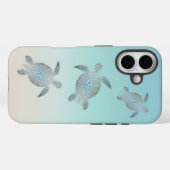 Silver Turtles Beach Style Turquoise Coastal Case-Mate iPhone Case (Achterkant (horizontaal))