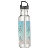 Silver Turtles Beach Style Turquoise Coastal Waterfles (Achterkant)