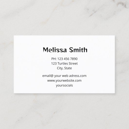 Silver Turtles Beach Style Visitekaartje (Achterkant)