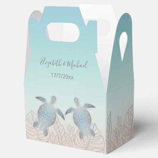 Silver Turtles Beach Weddenschap Aangepast bedankt Bedankdoosjes (Geopend)