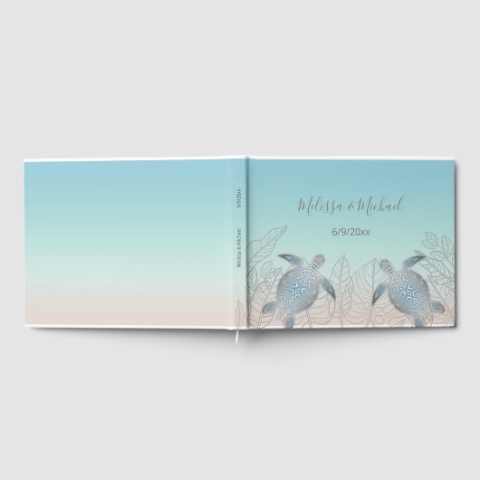 Silver Turtles Beachstyle Seaside Wedding Gastenboek (Volledig)