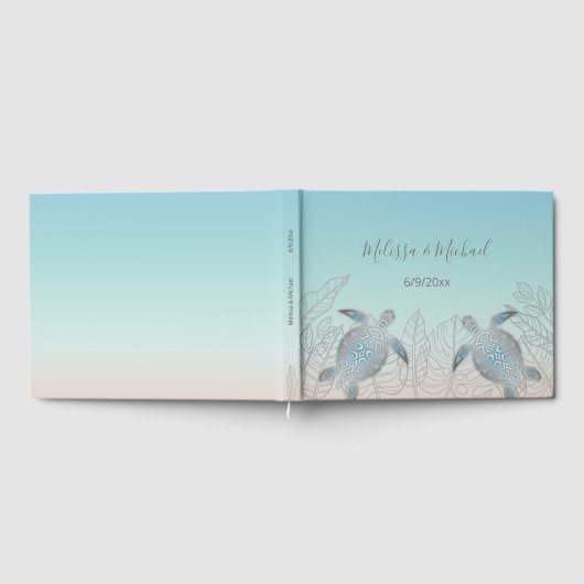 Silver Turtles Beachstyle Seaside Wedding Gastenboek (Volledig)