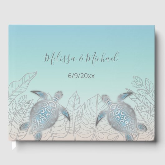 Silver Turtles Beachstyle Seaside Wedding Gastenboek (Voorkant)