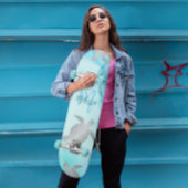 Silver Turtles Blue Marble Monogram Jouw naam Persoonlijk Skateboard