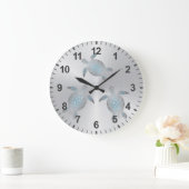 Silver Turtles Coastal Modern Numbers Grote Klok (Huis)
