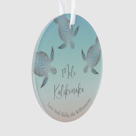 Silver Turtles | Mele Kalikimaka | Foto van de fam Ornament (voorkant)